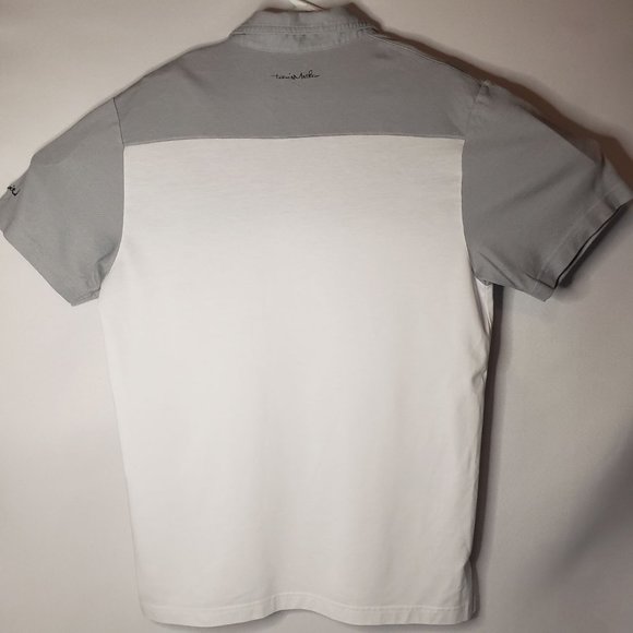 Travis Mathew White & Grey Short Sleeve Golf Polo - Picture 3 of 5
